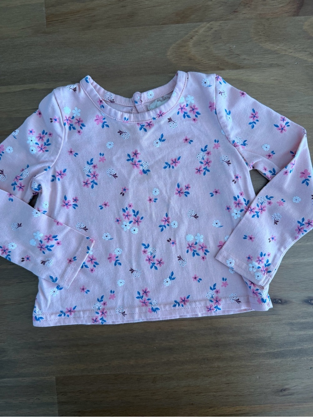 Pink Corduroy Button-Front Pinafore Dress with Floral Long-Sleeve Top 12/18M - Picture 7 of 10